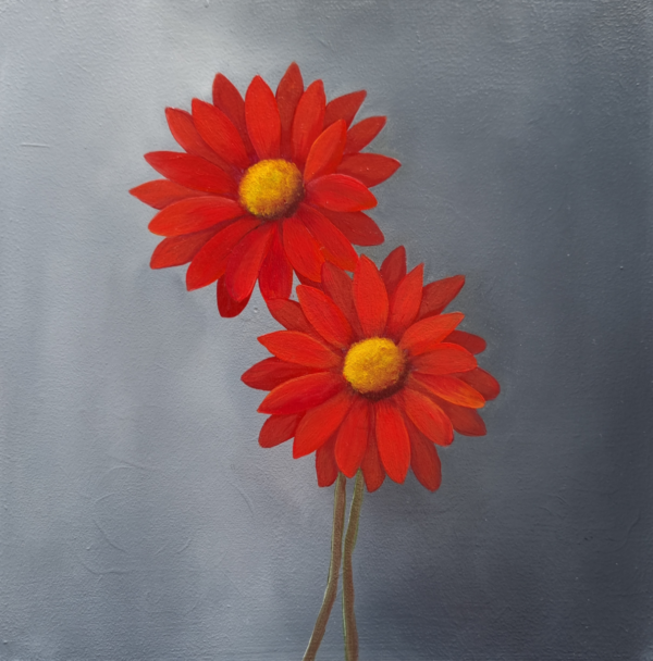 Red Florals on MDF board - Image 2