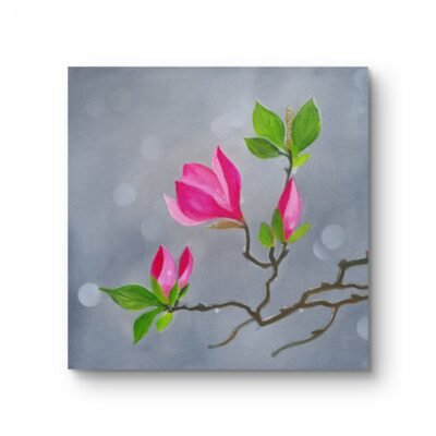 Stunning 8x8 Inches Floral Original Oil Painting